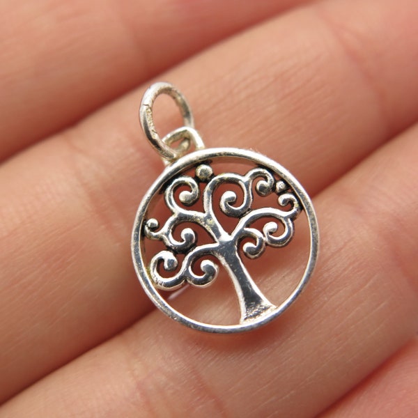 925 Sterling Silver Vintage Tree of Life Pendant