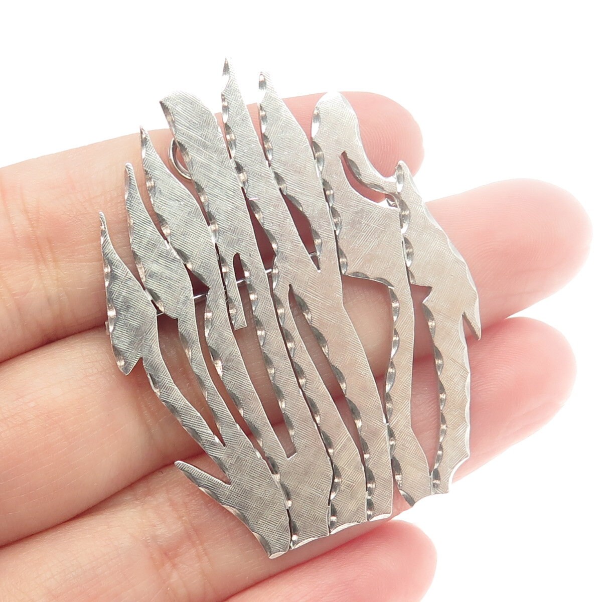 NISSIM HIZME 925 Sterling Silver Vintage Judaica Pin Brooch