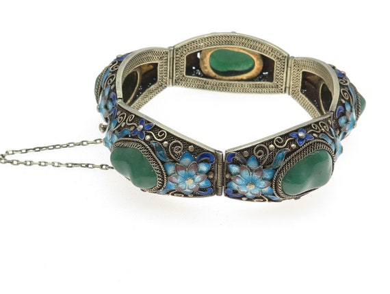 925 Sterling Silver Antique Chinese Export Enamel… - image 4