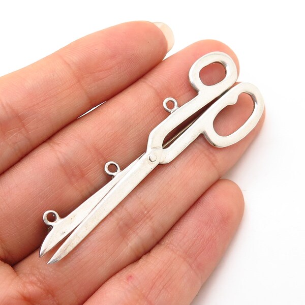 925 Sterling Silver Vintage Great Falls Metalworks Scissors Pin Brooch / Pendant