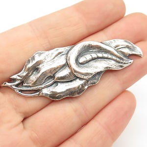 925 Sterling Silver Vintage Calla Lily Floral Pin Brooch