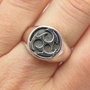 925 Sterling Silver Vintage Swirl Ring Size 10 3/4