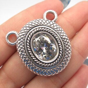 925 Sterling Silver Vintage C Z Necklace Central Part