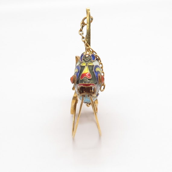925 Sterling Silver Gold Plated Antique Enamel Ar… - image 4