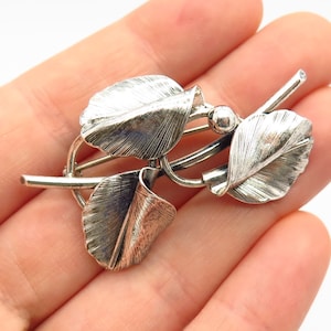 925 Sterling Sterling Vintage Danecraft Leaves Design Pin Brooch