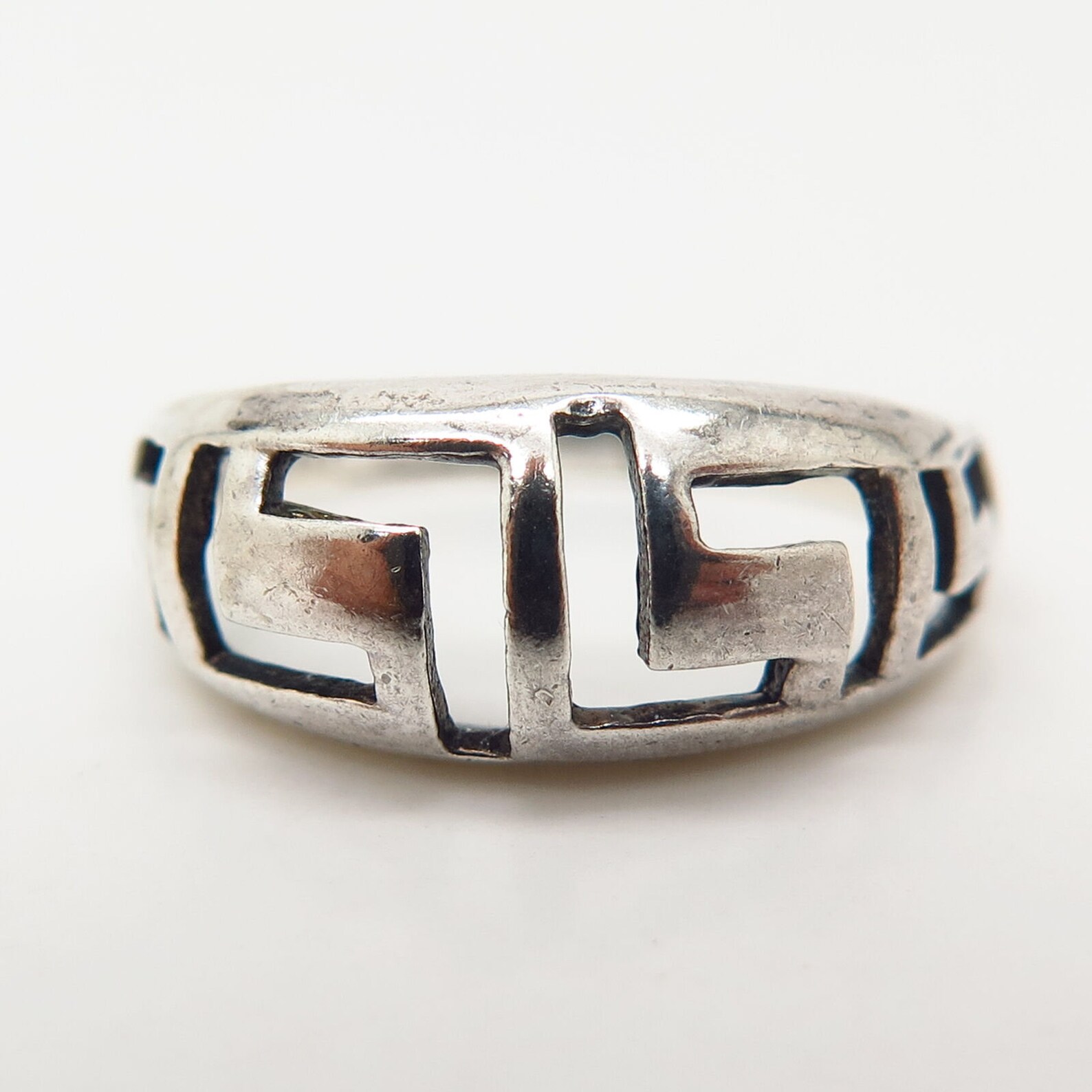 925 Sterling Silver Greek Maze Design Ring Size 6 1/4 | Etsy