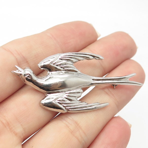 925 Sterling Silver Antique Art Deco Coro Holy Spirit Bird Religious Pin Brooch