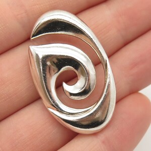 925 Sterling Silver Vintage Swirl / Tribal Amulet Slide Pendant