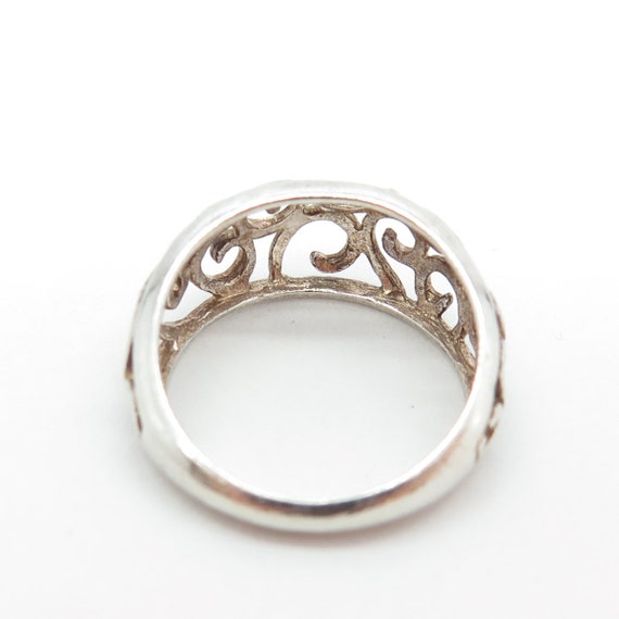 925 Sterling Silver Vintage Ornate Swirl Ring Siz… - image 5