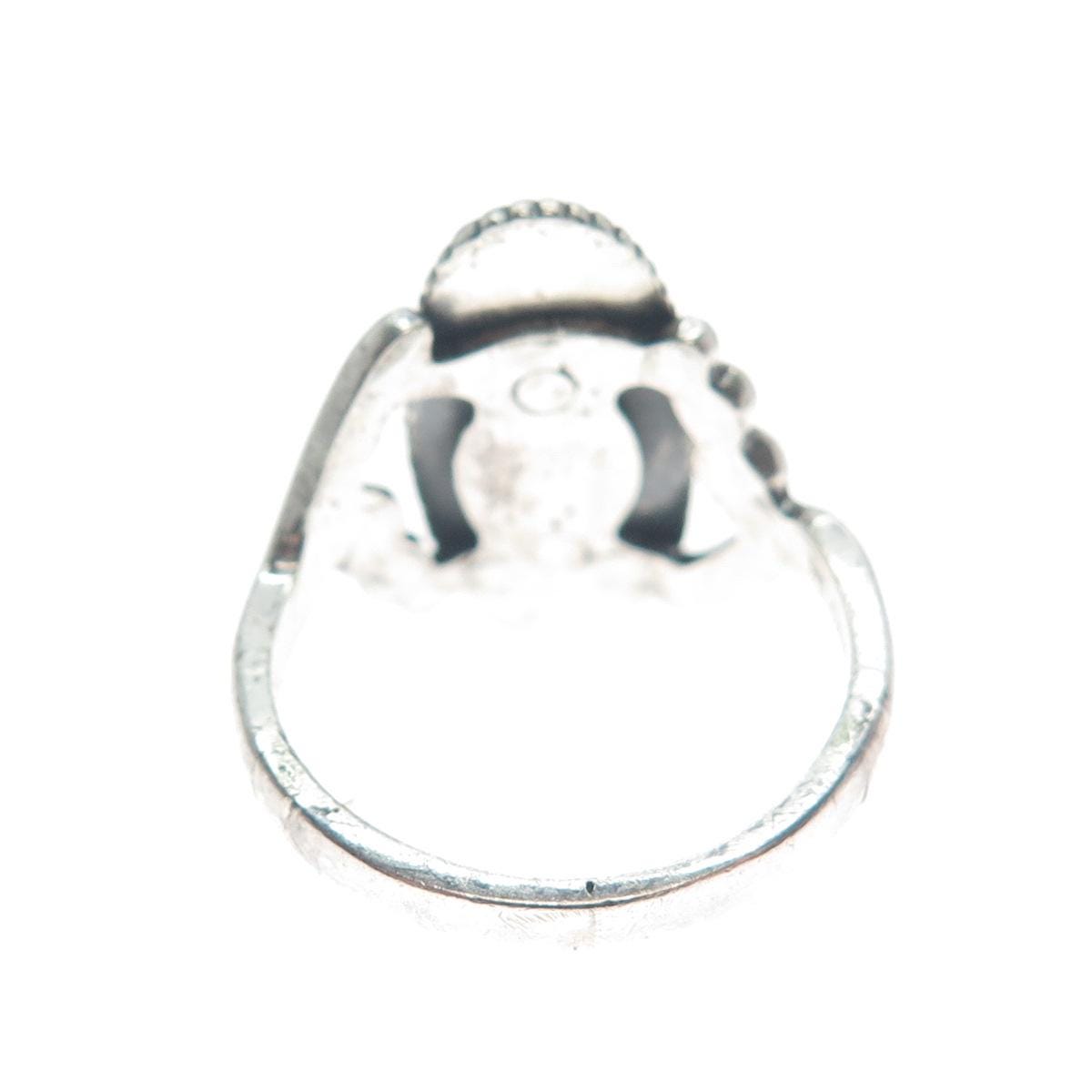 WHEELER MFG CO 925 Sterling Silver Vintage Hematite Gem Twisted