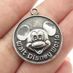 DISNEY 925 Sterling Silver Vintage Walt Disney World Mickey Mouse Pendant immagine 1