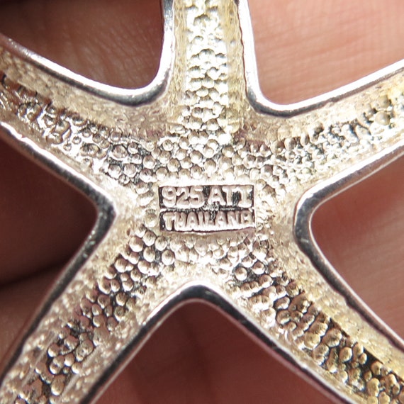 925 Sterling Silver Vintage Starfish Slide Pendant - image 8