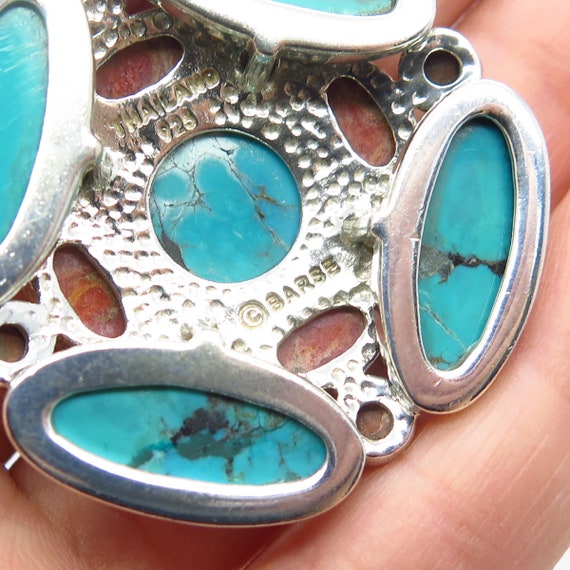 925 Sterling Silver Vintage BARSE Real Turquoise … - image 7