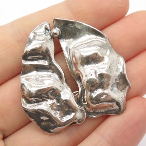 925 Sterling Silver Vintage Modernist Pin Brooch / Pendant