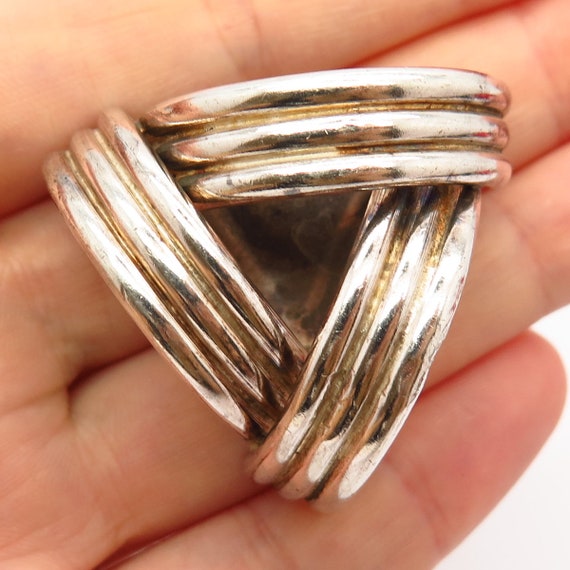 925 Sterling Silver Vintage Mexico Domed Ribbed Tr