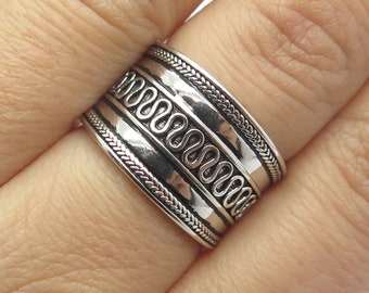 Vintage Silver ring【USA製】【70s】【一点物】【希少品】 925 Sterling Silver Vintage Spiral Band Ring Size 7.25 - Etsy