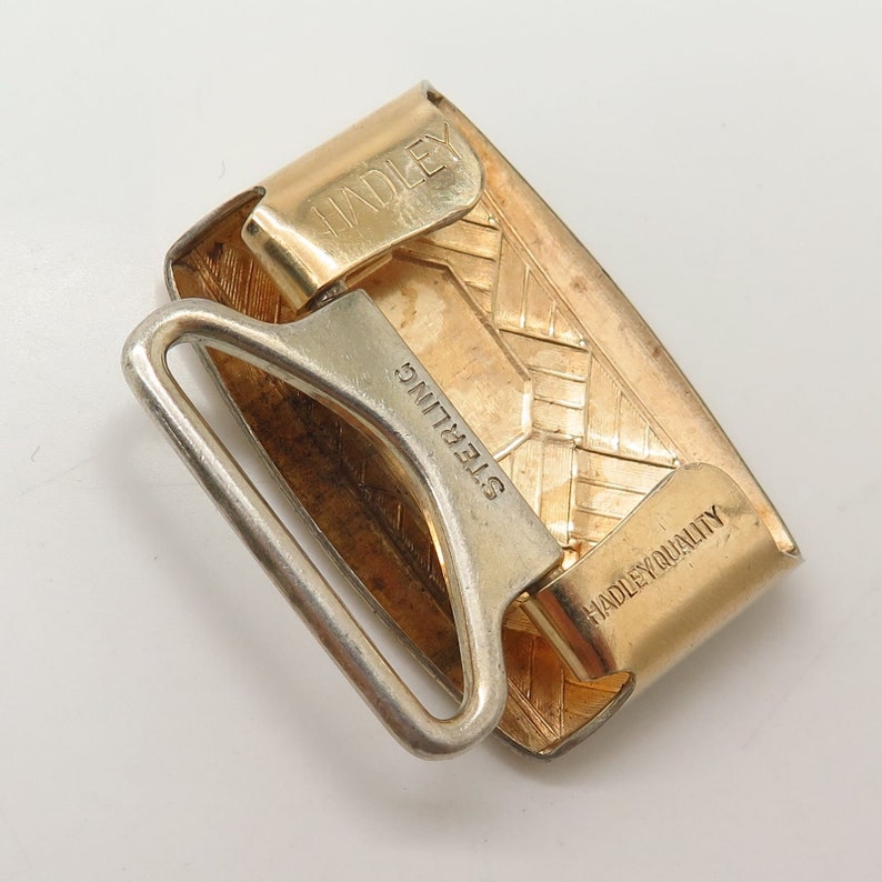 925 Sterling Silver Hadley Quality Co Gold Plated Belt Buckle