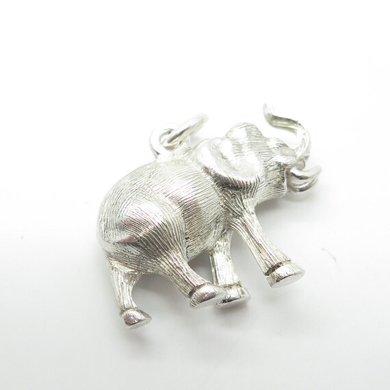 925 Sterling Silver Vintage Elephant Safari 3D Pe… - image 4