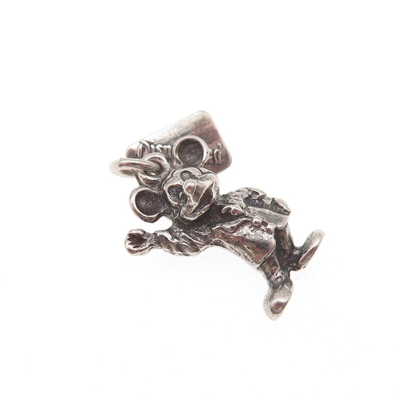Walt Disney 925 Sterling Silver Vintage Mickey Mouse Oxidized 3D Charm Pendant image 5
