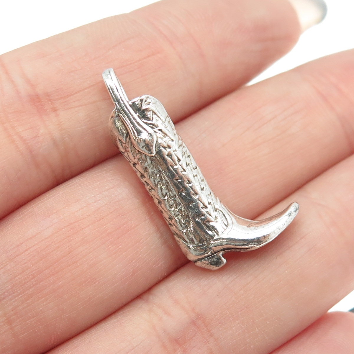 n*9様 ビンテージ　シルバー　ブーツ　置物　silver SUN WEST 925 Sterling Silver Vintage Cowboy Boot 3D Pendant