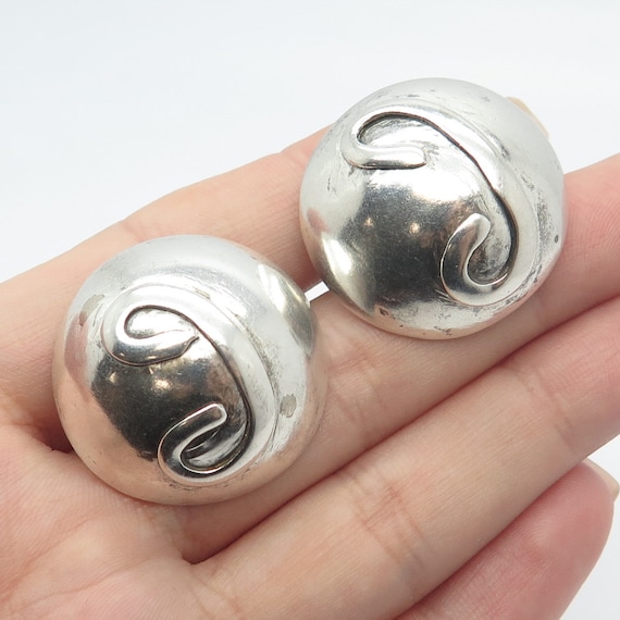 925 Sterling Silver Vintage Round Button Cufflinks