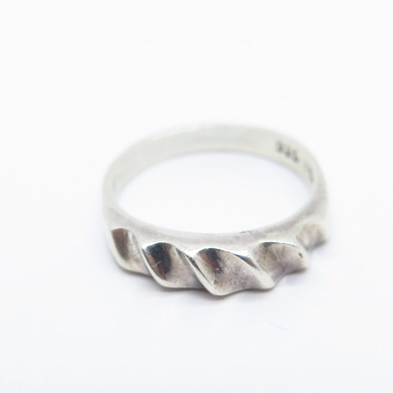 925 Sterling Silver Vintage Mexico Braided Ring S… - image 3