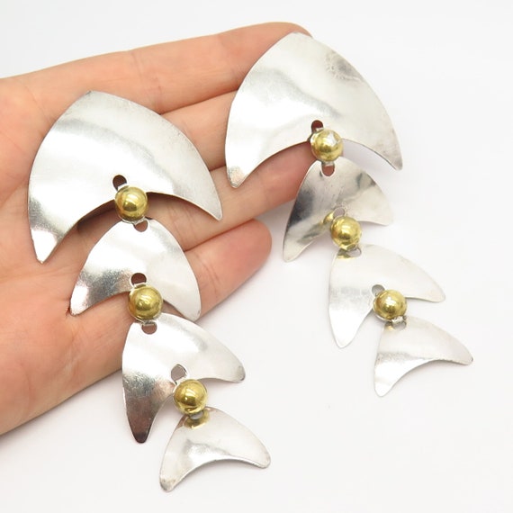 925 Sterling Silver 2-Tone Vintage Mexico Fish Ske