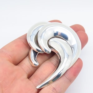 925 Sterling Silver Vintage Modernist Pin Brooch