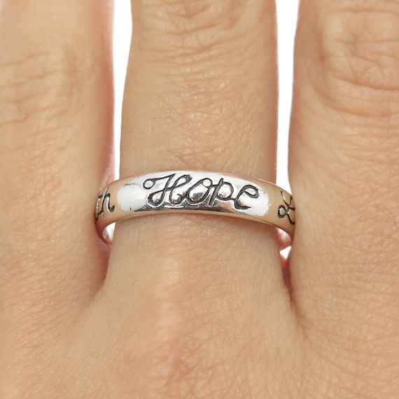 Faith Hope Love Sterling Silver Band Ring Faith Hope Love Sterling Silver Band Ring