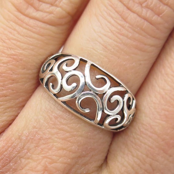 NEVADA 925 Sterling Silver Vintage Ornate Swirl Ring Size 7.25 - Etsy