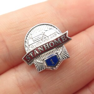 925 Sterling Silver Vintage Enamel &quot;Stanhome&quot; Lapel Pin