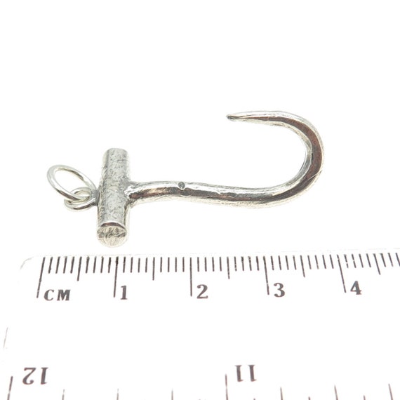 925 Sterling Silver Vintage Hook / Letter "J" Pen… - image 3