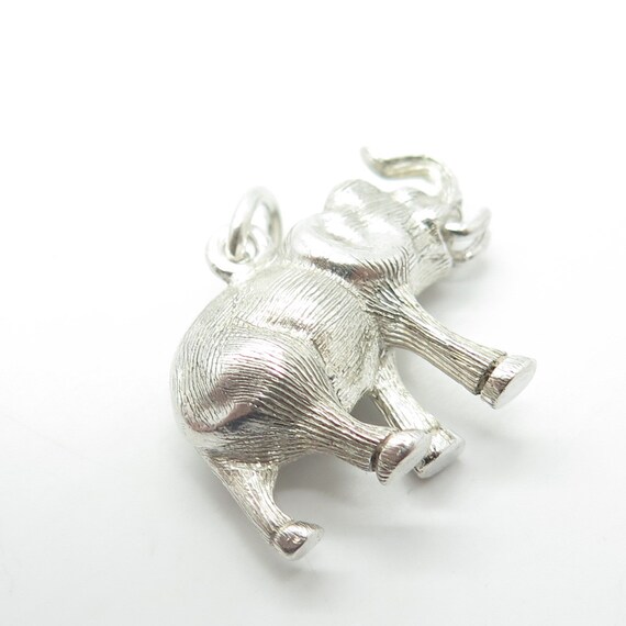 925 Sterling Silver Vintage Elephant Safari 3D Pe… - image 7