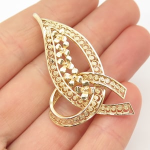 14k Yellow Gold Rose Gold Approx .1ct TW Ribbon Bow Pin Brooch