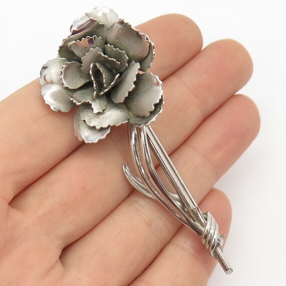 925 Sterling Silver Vintage Carl Art Floral Large… - image 1