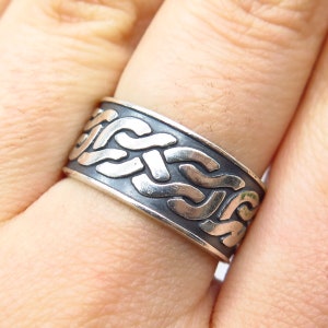 925 Sterling Silver Vintage Braided Band Ring Size 8.25