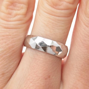 UNCAS 925 Sterling Silver Vintage Modernist Geometric Band Ring Size 7