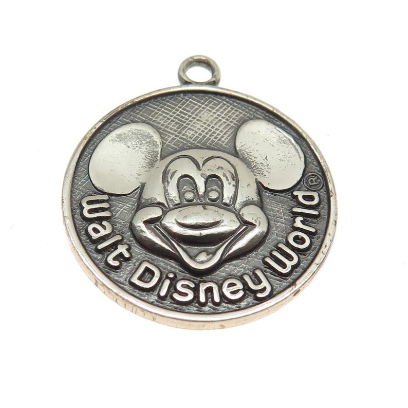 DISNEY 925 Sterling Silver Vintage Walt Disney World Mickey Mouse Pendant immagine 4