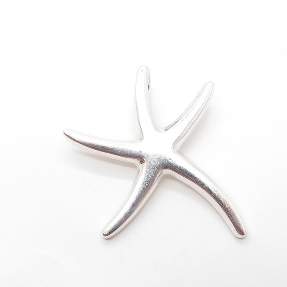 925 Sterling Silver Vintage Starfish Slide Pendant - image 4