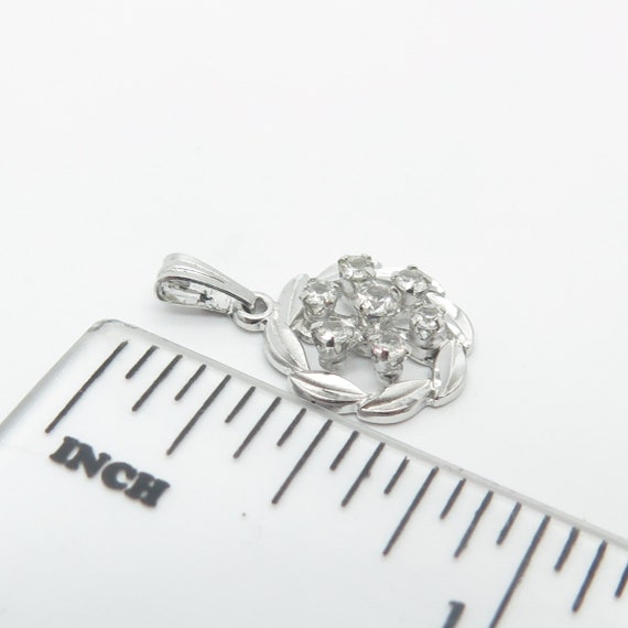 925 Sterling Silver Vintage C Z Pendant - image 3