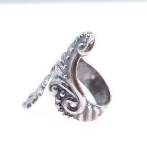 925 Sterling Silver Vintage Mexico Angel Wings Adjustable Oxidized Ring Size 9 image 6