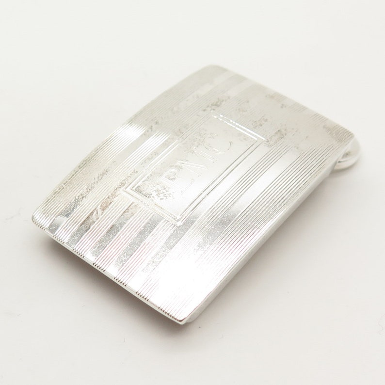 925 Sterling Silver Vintage Paul Stuart EMS Textured Belt Buckle