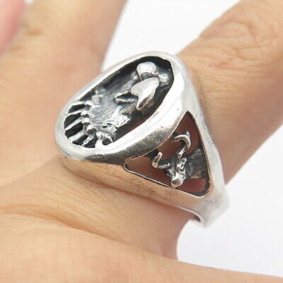 アクセサリー Vintage Silver Oval Dot Grain Ring 925 s-l400.jpg