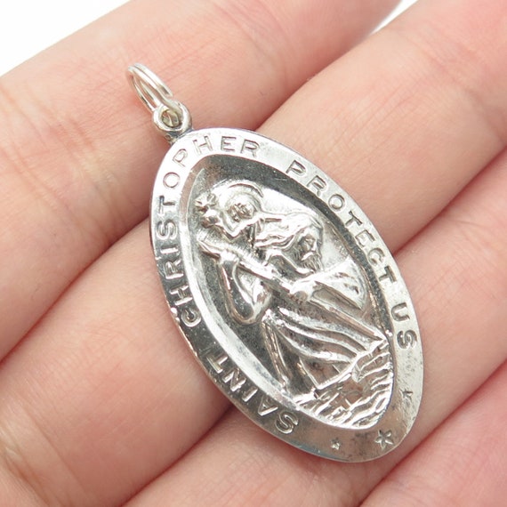 CHAPEL 925 Sterling Silver Vintage Saint Christop… - image 1