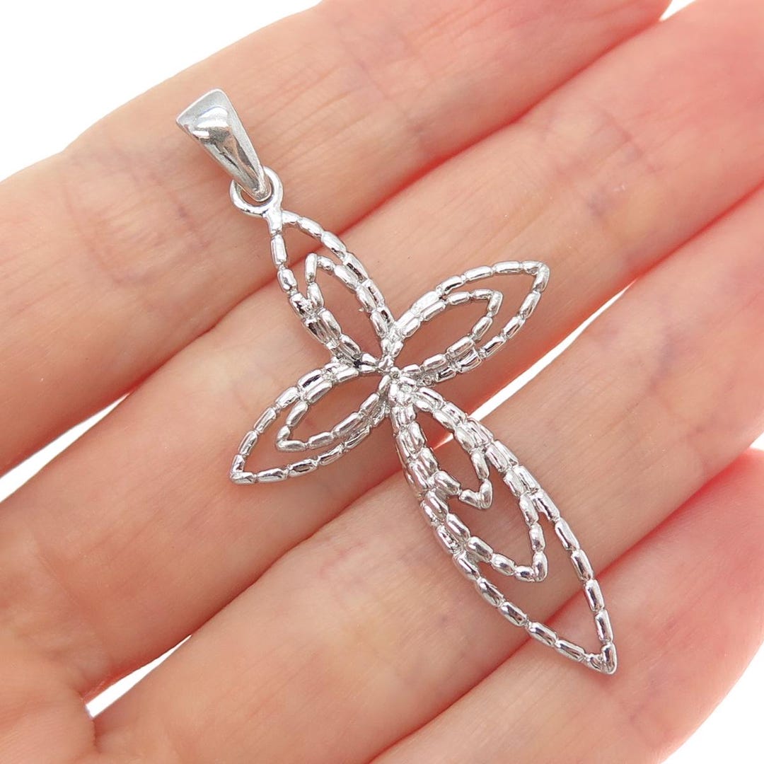 925 Sterling Silver Vintage Cross Religious Charm Pendant - Etsy