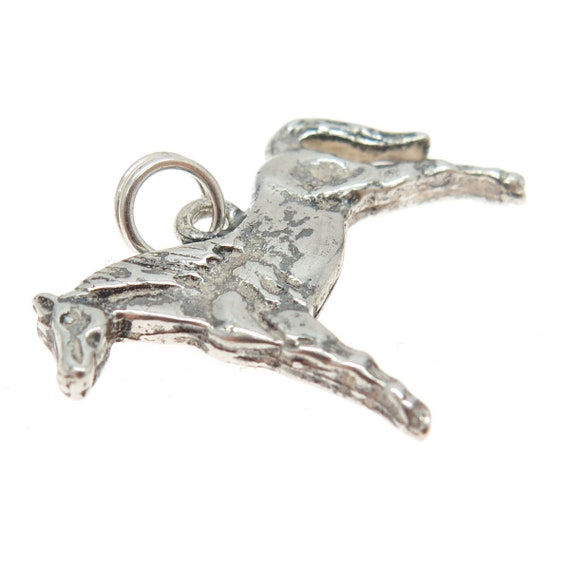 925 Sterling Silver Vintage Horse Pendant - image 5