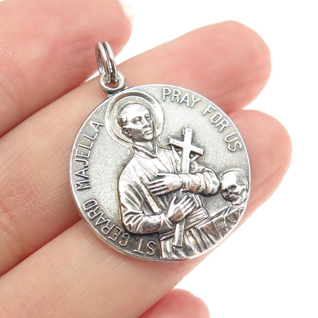 925 Sterling Silver Antique Art Deco St. Gerard Majella Religious ...