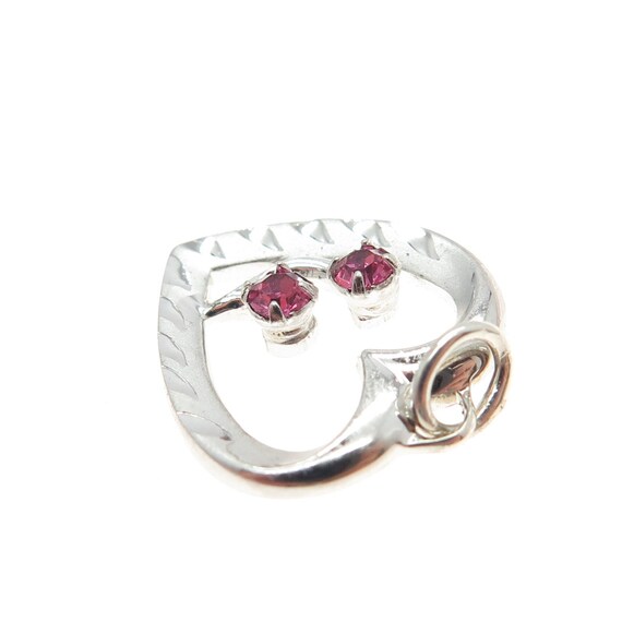 925 Sterling Silver Vintage Pink Rhinestone Open … - image 7