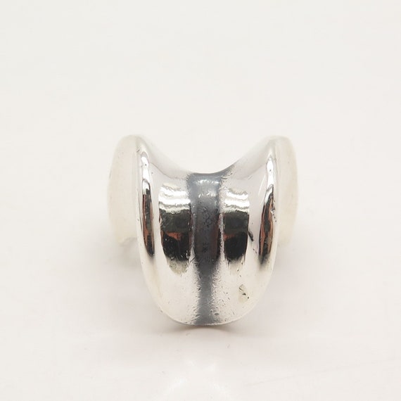 925 Sterling Silver Vintage Modernist Ring Size 7 - image 3