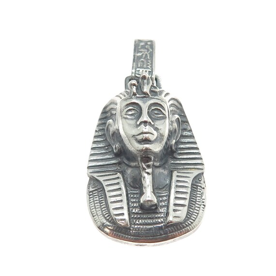 925 Sterling Silver Vintage Egyptian Pharaoh Oxid… - image 4